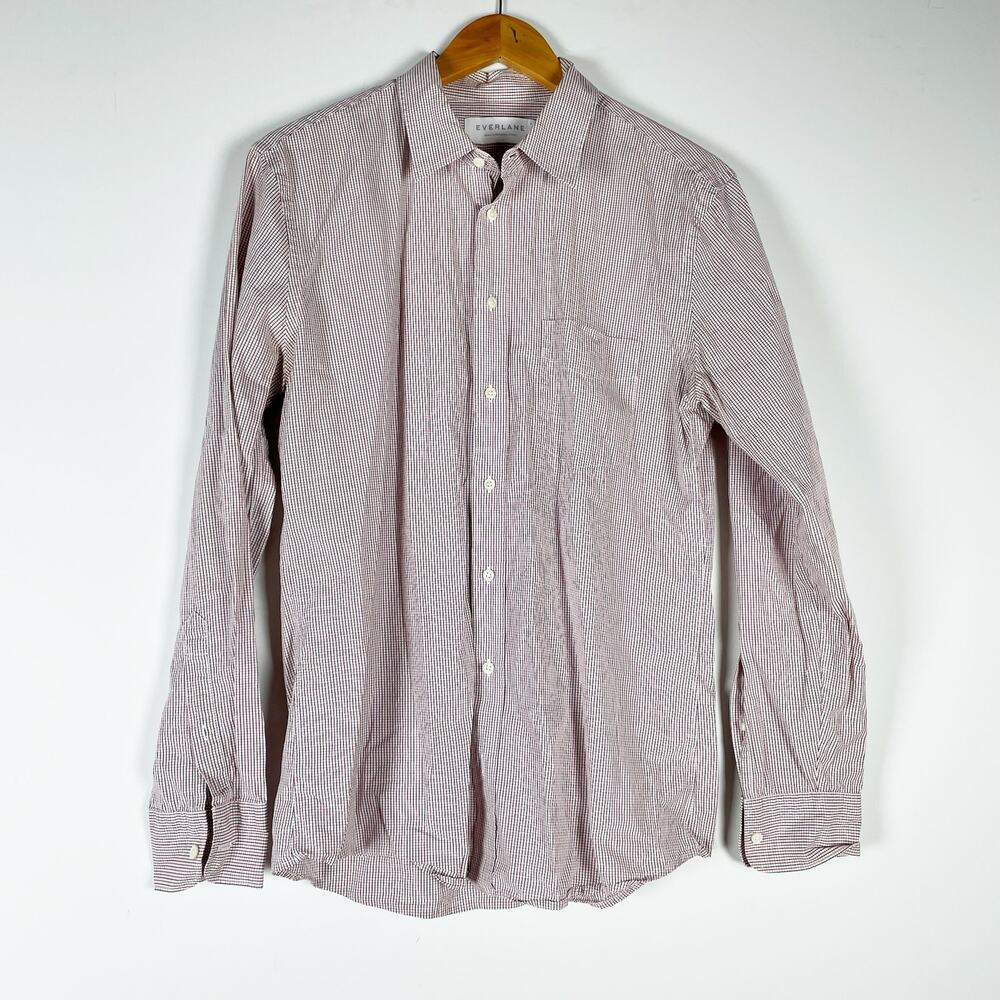 Everlane red white blue plaid mens button up shirt Size Medium